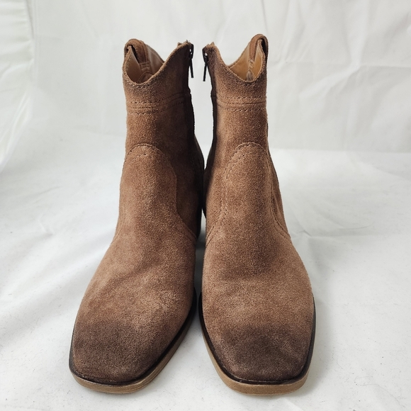 Zodiac Lennon Brown Western Suede Booties 9.5 New - Picture 13 of 14